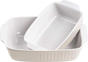 MÄSER 931135 Serie Kitchen Time, Auflaufformen rechteckig im 2er Set, eckige Ofenformen, ideal auch für Lasagne, kratz- und schnittfest, Keramik, 33 x 24 x 8 cm / 25,5 x 16 x 7 cm, Blau im Sale